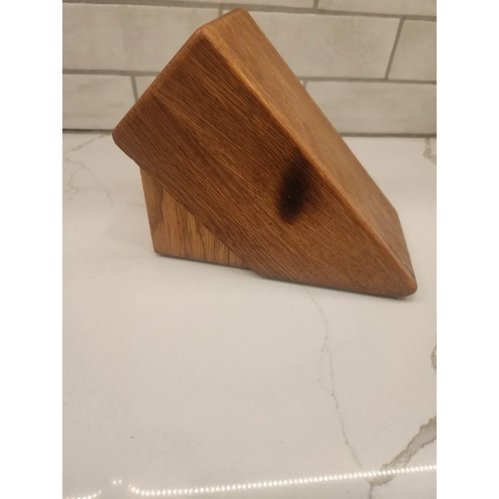 Cutco 5 Slot‎ Knife Block Wood Oak - Made in the USA Used. Block Only